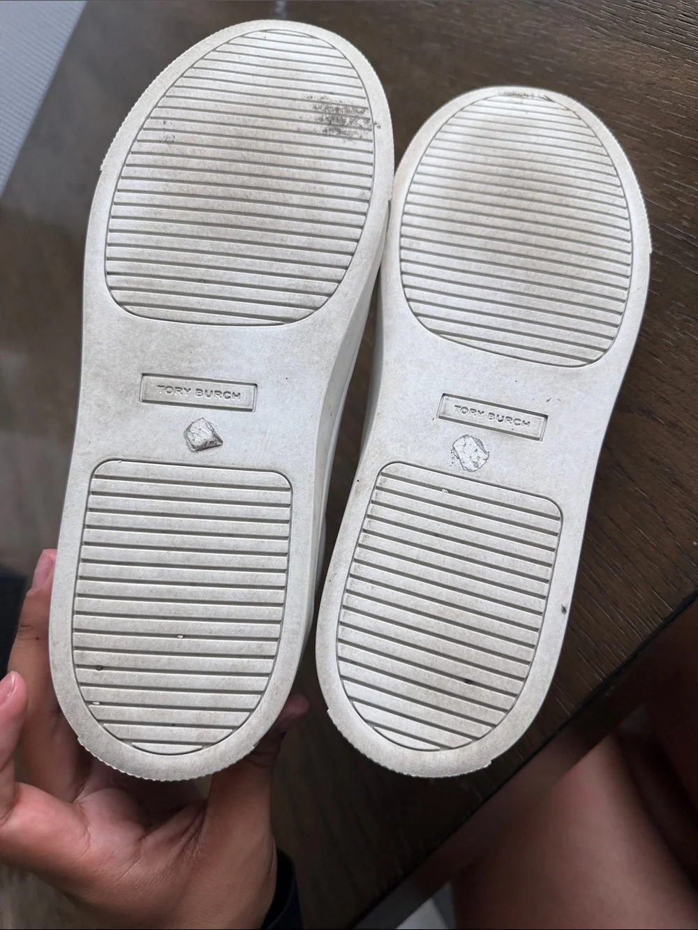 Tory Burch White Sneakers with Blush Pink Accents